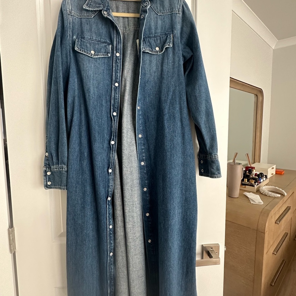 Golden Goose Blue Denim Long Sleeve Dress - Picture 13 of 15